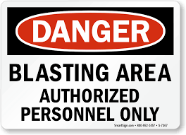 Danger blasting area